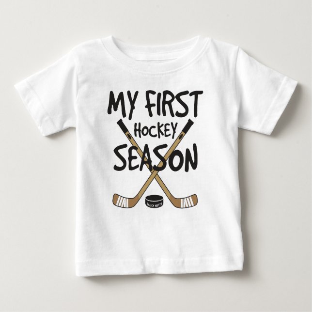Hockey Baby My First Hockey Season Hockey Sticks Tee (Framsida)