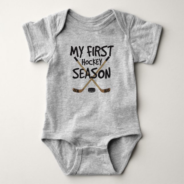 Hockey Baby My First Hockey Season Hockey Sticks Tee Shirt (Framsida)