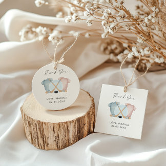 Hockey baby shower, ice hockey gender reveal, gåvor etiketter