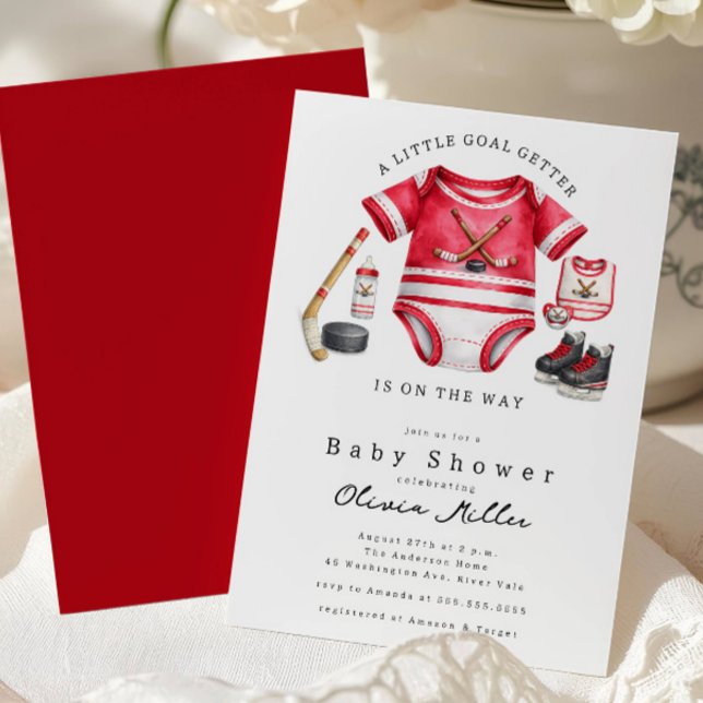 Hockey Baby Shower Inbjudan (Skapare uppladdad)