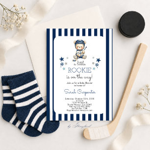 Hockey Baby Shower Pojke Inbjudan