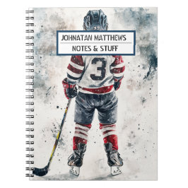 Hockey back to school sport Spiral fotopatbok för  Anteckningsbok