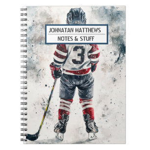 Hockey back to school sport Spiral fotopatbok för Anteckningsbok