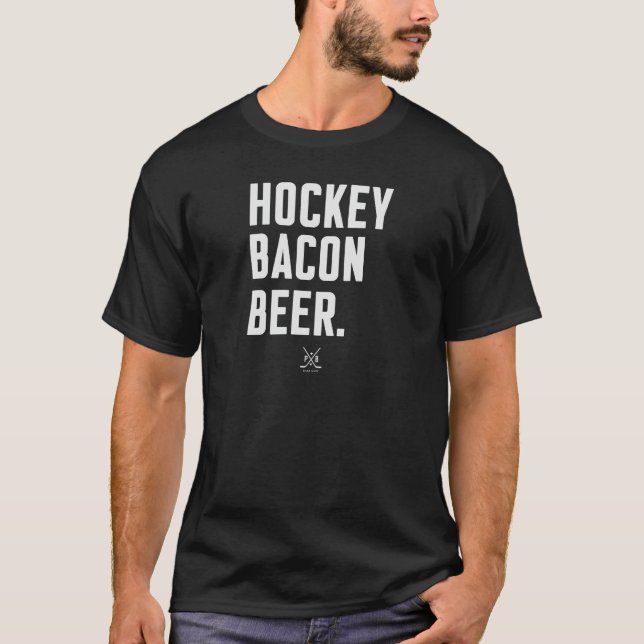 Hockey bacon, öl t-shirt (Framsida)