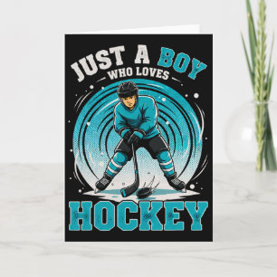 Hockey Bara En Pojke Som älskar Hockey Spelare Ish Kort