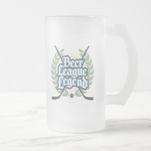 Hockey Beer League Legend Frosted Glass Beer Mugg
