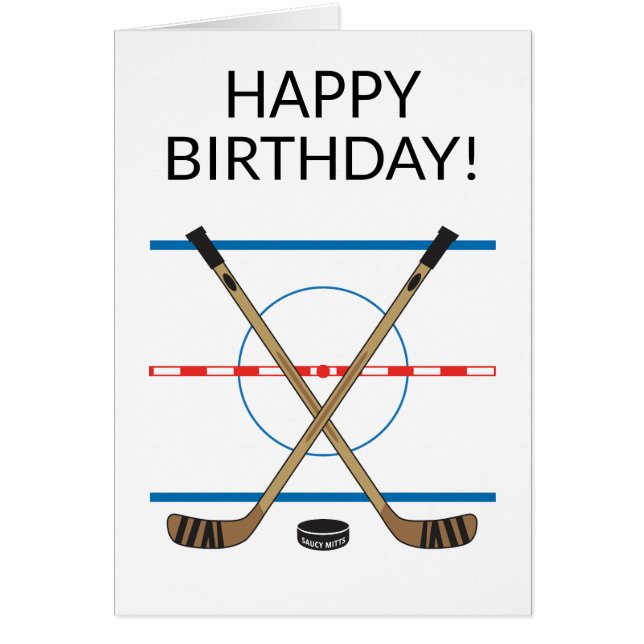 Hockey Birthday Hockey Sticks at Centre Ice OBS Kort (Framsidan)