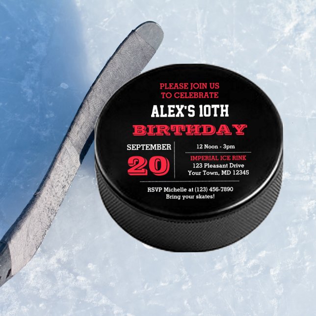 Hockey Birthday-inbjudan Inbjudningar (Skapare uppladdad)