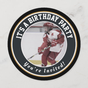 Hockey Birthday-inbjudningar - Hockey Puck Inbjudningar