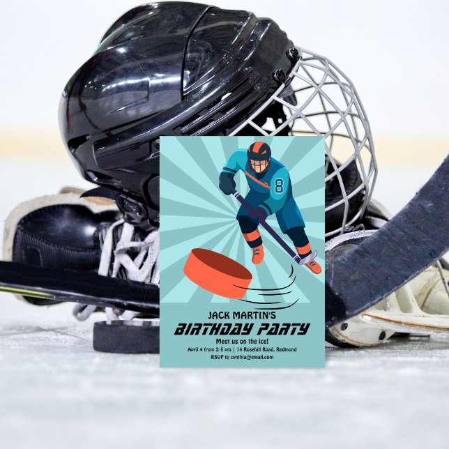 Hockey Birthday Invitation Inbjudningar (Skapare uppladdad)