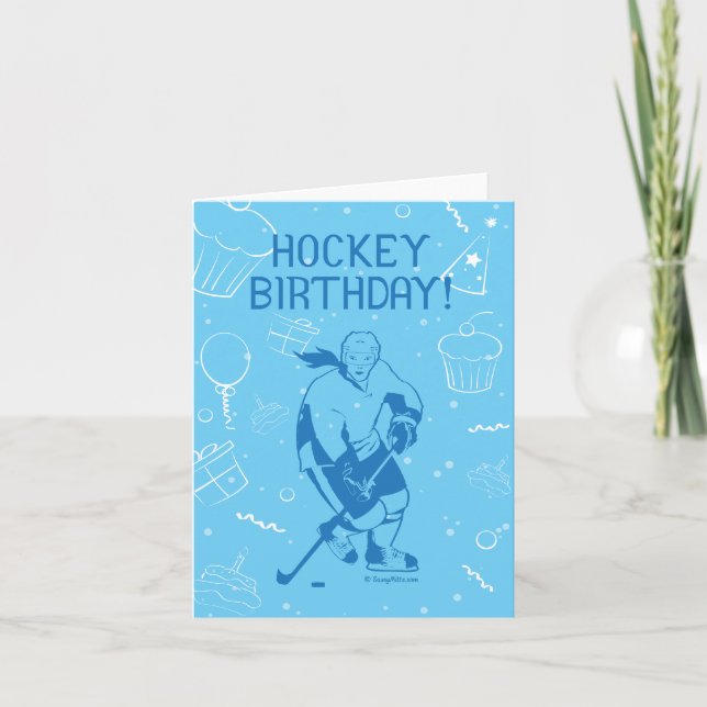 Hockey Birthday! Kort för hälsning - Kvinnor (Framsida)