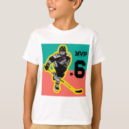 Hockey Birthday T-shirt-Personlig T Shirt