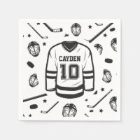 Hockey Black and White 10 Birthday
