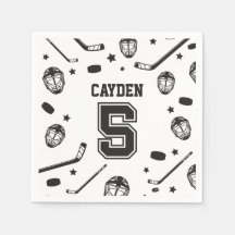 Hockey black and White 5th Birthday