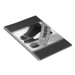 Hockey Black Skates Personlig Anteckningsbok