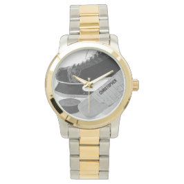 Hockey Black Skates Personlig Armbandsur