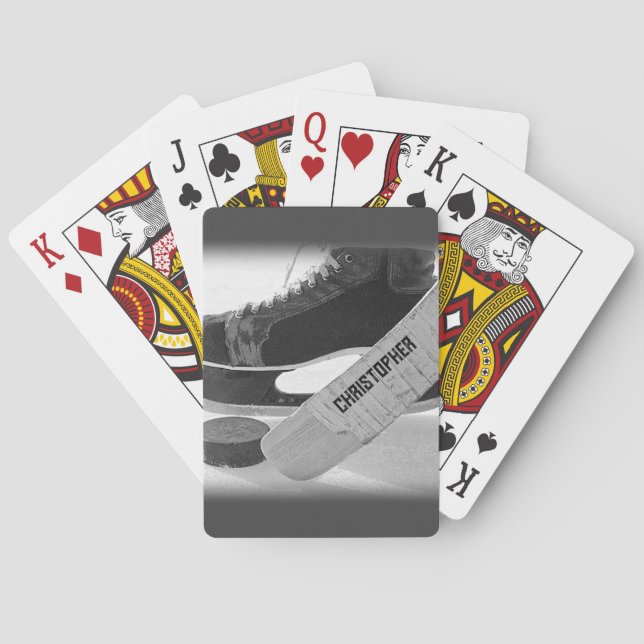 Hockey Black Skates Personlig Casinokort (Baksidan)