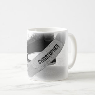 Hockey Black Skates Personlig Kaffemugg