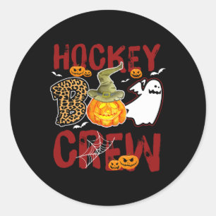 Hockey Boo Crew Halloween Spelare Tränare Match Runt Klistermärke