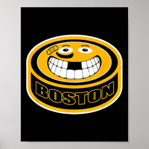 Hockey Boston M. Roligt Kid Vuxen Puck Leende Ansi Poster