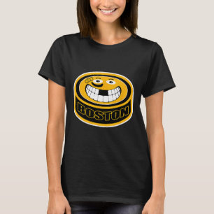 Hockey Boston Mass. Funny Kid Vuxen Puck Smile Fac T Shirt