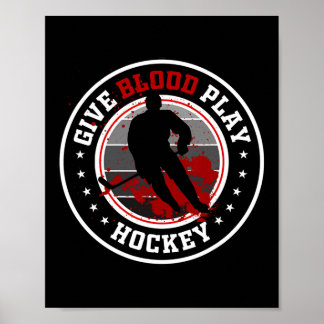 Hockey boy saker eller Ge Blood Play Hockey White Poster