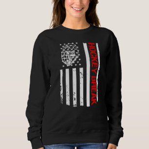 Hockey Break USA flagga Ice Hockey Player T Shirt