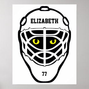 Hockey Cat Ögon Helmet Poster