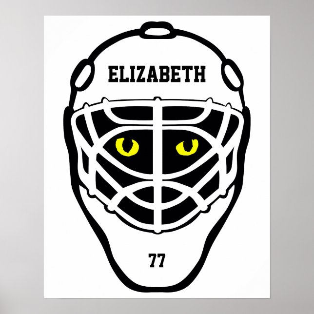 Hockey Cat Ögon Helmet Poster (Framsidan)