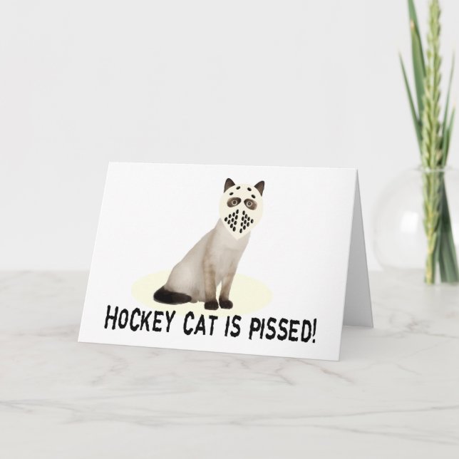 Hockey Cat Pissed Kort (Framsida)
