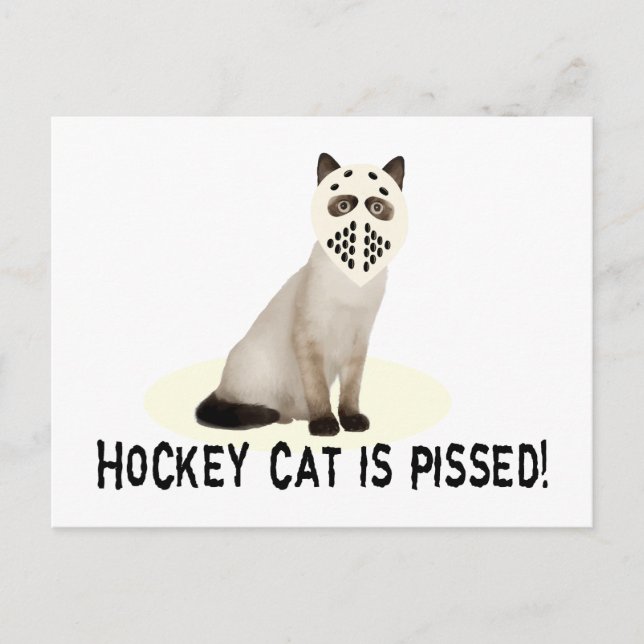Hockey Cat Pissed Vykort (Framsida)