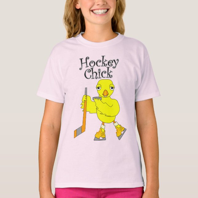Hockey Chick text T Shirt (Framsida)