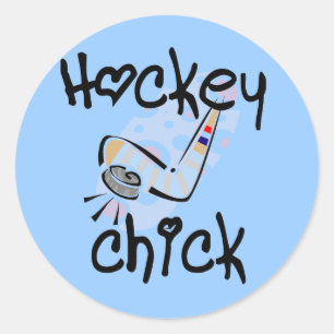 Hockey Chick Tshirts och Gifts Runt Klistermärke