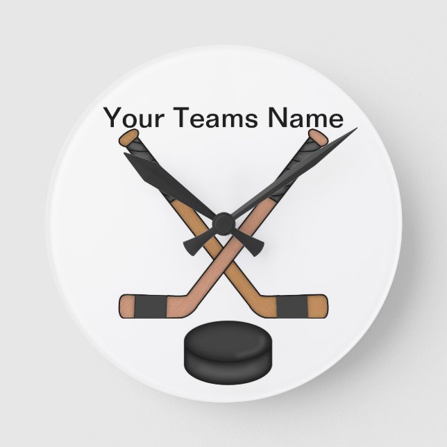 Hockey Clock Rund Klocka (Framsida)
