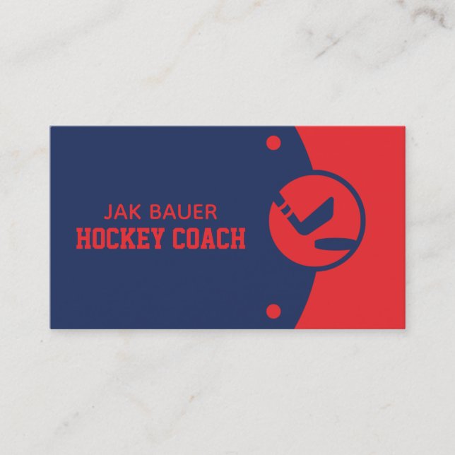 Hockey Coach Affärskort Visitkort (Framsida)