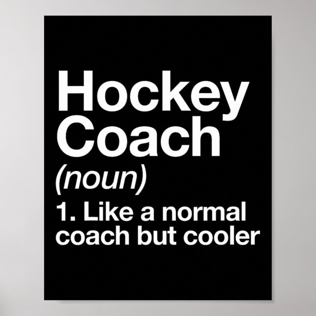 Hockey Coach Definition Sports Roligt Trainer Inst Poster (Framsidan)