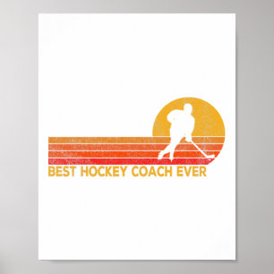 Hockey Coach nånsin Ice Hockey Team Coach Retro Poster