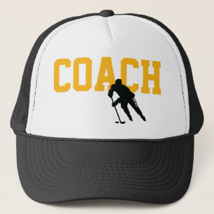 Hockey Coach Player Black och Guld Gult Keps