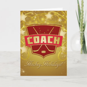Hockey Coach Red jul Card Helgkort