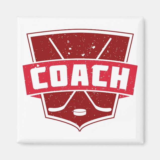 Hockey Coach Retro Stil Shield Magnet (Framsidan)