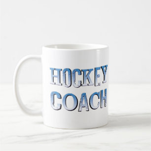 Hockey Coach Rough Blue Text Kaffemugg
