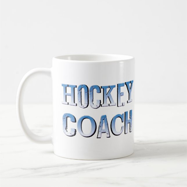 Hockey Coach Rough Blue Text Kaffemugg (Vänster)