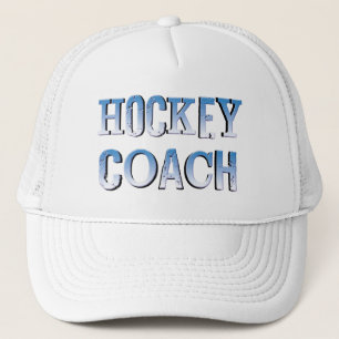 Hockey Coach Rough Blue Text Keps