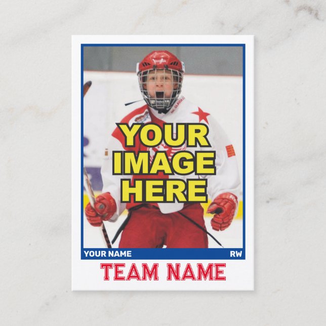 Hockey Collecsible Trading Card | Blå (Framsida)