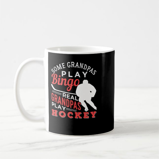 Hockey Cool Hockey Playing Grandpa 367 player Kaffemugg (Vänster)
