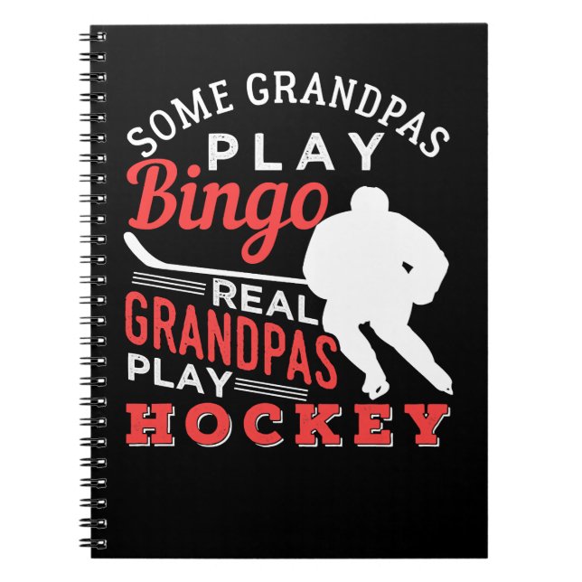 Hockey Coola Hockey Spelar Grandpa 367-spelare Anteckningsbok (Framsidan)