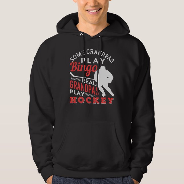 Hockey Coola Hockey Spelar Grandpa 367-spelare Hoodie (Framsida)