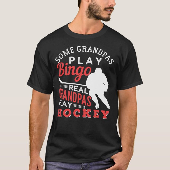 Hockey Coola Hockey Spelar Grandpa 367-spelare T Shirt (Framsida)
