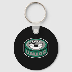 Hockey Dallas Texas Roligt Barn Vuxen Puck Leende Nyckelring