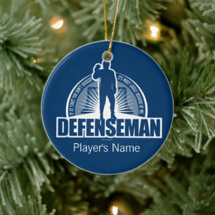 Hockey Defenseman Ceramic Ornament